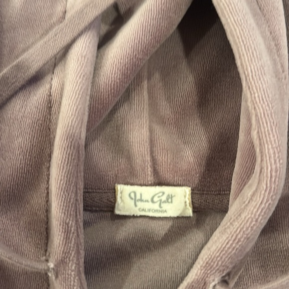 Brandy Melville John Galt full zip up velour hoodie cropped jacked EUC - Picture 4 of 5